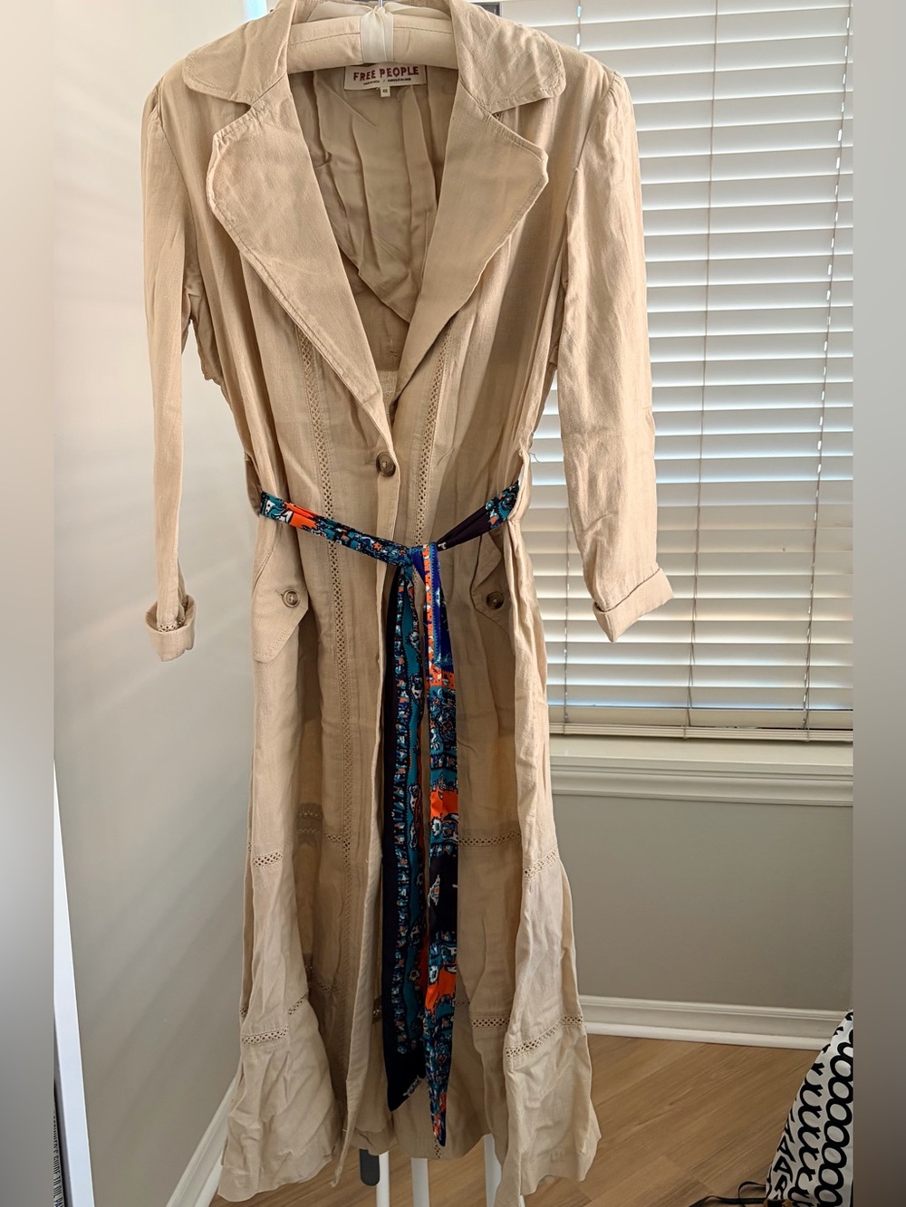 Free People Cotton/Linen Trench Coat Size XS